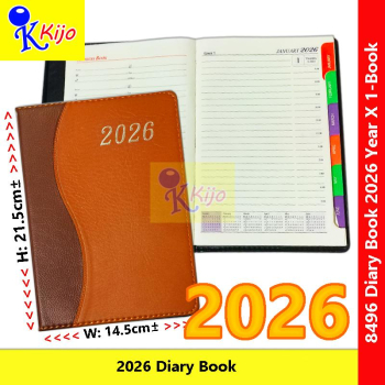 2026 Year Diary Book Buku Diari Month Index 14.5x21.5cm± 3-Color #8496 #Kijo #2026Year #DiaryBook #日记本 #日记簿