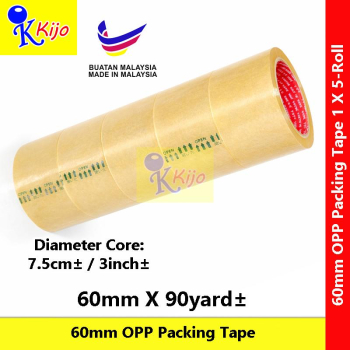 Master King Opp Packing Tape 60mm X 90yard± 1 X 5-Roll #PackingTape #OPPTape #BoppTape #60mm #MasterKing