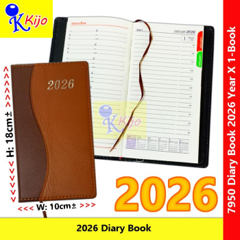 2026 Year Diary Book Buku Diari Month Index 10x18cm± 6-Color #7950 #Kijo #2026Year #DiaryBook #日记本 #日记簿