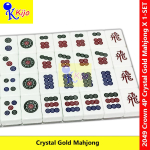 Crown Hong Kong Crystal Gold 4-Player Mahjong 香港皇冠水晶 金色 四人麻将 马来西亚麻将 马来麻将牌 带红飞字 #2049