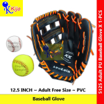 PU PVC 12.5inch Baseball Glove Adult Free Size Softball Glove #5125 #Black #BaseballGlove #PitcherGlove #棒球手套 #Pitcher