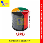 360° Rainbow Pen Stand with Drawer Organizer Rotating Desk Stationery Holder Multi-Compartment Office Storage #4666