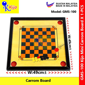 Kijo GMS-100 2in1 Standard Size Mini Carrom Board Wood #Kijo #GMS-100 #CarromBoard