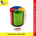 Rainbow 360° Rotating Pen Stand Desk Organizer | Multi-Compartment Stationery Holder | Colorful Pencil Holder #6286