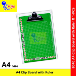 A4 Clip Board with Ruler Grid Writing Board Clipboard Office School Drawing Pad #8040 #A4 #Clipboard #PapanTulis #写字板