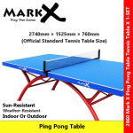 Mark X SMC Ping Pong Table Weather-Resistant Official Size Arched Steel Legs Indoor/Outdoor Table Tennis #2860