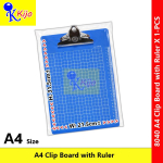 A4 Clip Board with Ruler Grid Writing Board Clipboard Office School Drawing Pad #8040 #A4 #Clipboard #PapanTulis #写字板