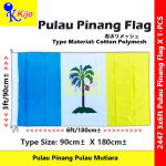 Pulau Pinang Flag Bendera Pulau Pinang Pulau Mutiara #槟城旗 #Polymesh #2447 #Kijo #Georgetown #Penang #Pinang