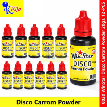 Kijo WinStar Disco Carrom Powder 20g X 12-PCS #8020 #Kijo WinStar #CarromPowder #DiscoPowder #CarromBoard #20g