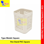 PVC Pen Stand Holder Square Design Desktop Stationery Organizer Office & School Use #8489