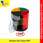 360° Rainbow Pen Stand with Drawer Organizer Rotating Desk Stationery Holder Multi-Compartment Office Storage #4666