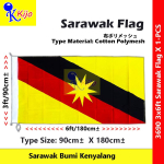 Sarawak Flag Bendera Sarawak Bumi Kenyalang #Polymesh #Kijo #3690 #砂拉越旗 #SarawakFlag