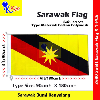 Sarawak Flag Bendera Sarawak Bumi Kenyalang #Polymesh #Kijo #3690 #砂拉越旗 #SarawakFlag