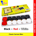 Kijo Carrom Men Double Polished Black White Red #Basko #India #5668 #CarromMen #Carrom