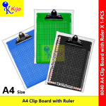 A4 Clip Board with Ruler Grid Writing Board Clipboard Office School Drawing Pad #8040 #A4 #Clipboard #PapanTulis #写字板