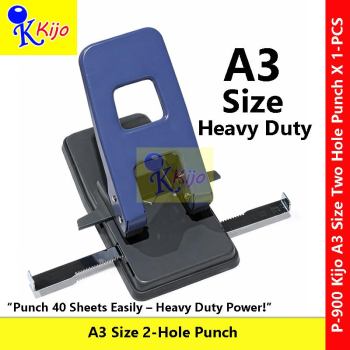 KIJO Heavy Duty 2 Hole Punch A3 / A4 / A5 – P-900 Big Strong Puncher | 40 Sheets Capacity | Ready Stock Malaysia