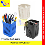 PVC Pen Stand Holder Square Design Desktop Stationery Organizer Office & School Use #8489