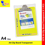 A4 Transparent Clip Board with Metal Clip Office School Writing Board #1078 #clipboard #a4clipboard #stationery #writing