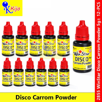Kijo WinStar Disco Carrom Powder 5g X 12-PCS #2855 #Kijo WinStar #CarromPowder #DiscoPowder #CarromBoard #5g