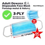 Topeng Penutup Mulut & Hidung / Disposable Face Mask 2038
