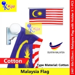Malaysia Flag Jalur Gemilang Bendera Malaysia with Holder 2x4ft± 60x120cm± Cotton #2401 #JalurGemilang #MalaysiaFlag