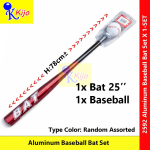 Aluminum Baseball Bat Set ( Bat + Baseball ) 25inch Baseball Bat #2592 #SetKelawarBesbol #棒球棒套装 #棒球 #Besbol #BaseballSet