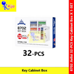 JIELISI 8702 32 Keys Metal Key Cabinet Box with Lock Heavy Duty Wall Mount Key Storage Cabinet Office Hotel