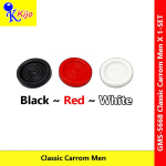 Kijo Carrom Men Double Polished Black White Red #Basko #India #5668 #CarromMen #Carrom