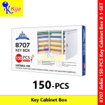 JIELISI 8707 150 Keys Metal Key Cabinet Box with Lock Heavy Duty Wall Mount Key Storage Cabinet Office Hotel
