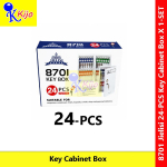 JIELISI 8701 24 Keys Metal Key Cabinet Box with Lock Heavy Duty Wall Mount Key Storage Cabinet Office Hotel
