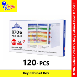 JIELISI 8706 120 Keys Metal Key Cabinet Box with Lock Heavy Duty Wall Mount Key Storage Cabinet Office Hotel