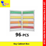 JIELISI 8705 96 Keys Metal Key Cabinet Box with Lock Heavy Duty Wall Mount Key Storage Cabinet Office Hotel