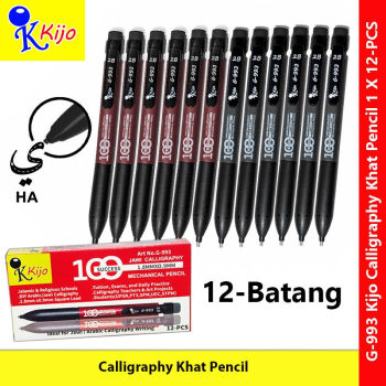 KIJO G-993 Jawi & Arabic Calligraphy Mechanical Pencil – 12 PCS Pack #G-993 KIJO G-993 Jawi & Arabic Calligraphy Mechanical Pencil – 12 PCS Pack #G-993