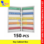 JIELISI 8707 150 Keys Metal Key Cabinet Box with Lock Heavy Duty Wall Mount Key Storage Cabinet Office Hotel
