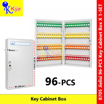 JIELISI 8705 96 Keys Metal Key Cabinet Box with Lock Heavy Duty Wall Mount Key Storage Cabinet Office Hotel