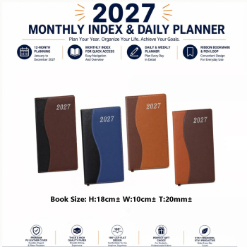 2027 Year Diary Book Buku Diari Month Index 10x18cm± #7950 #Kijo #2027Year #DiaryBook #日记本 #日记簿