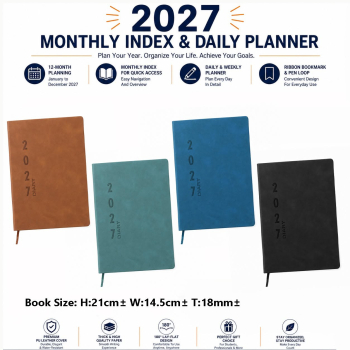 2027 Year Diary Book Buku Diari Month Index 14.5x21cm± #1828-27 #Kijo #2027Year #DiaryBook #日记本 #日记簿
