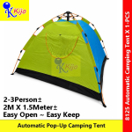 Automatic Pop Up Camping Tent 2-3 Person 2-Ply Mosquito Net & Full Rainfly Waterproof Outdoor Tent Easy Setup #8125