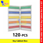 JIELISI 8706 120 Keys Metal Key Cabinet Box with Lock Heavy Duty Wall Mount Key Storage Cabinet Office Hotel
