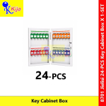 JIELISI 8701 24 Keys Metal Key Cabinet Box with Lock Heavy Duty Wall Mount Key Storage Cabinet Office Hotel