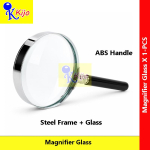 5X Handheld Magnifying Glass 60mm / 90mm | Optical Glass Lens | Metal Frame | ABS Handle | Reading Magnifier for Books #6070 #9090