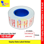 【10-Roll】 Price Tag Label Price Label For Price Labeller MX-5500 EXPIRY DATE 1 X 10-Roll #KOLA #MOTEX #GunaSebelum #1221 【10-Roll】 Price Tag Label Price Label For Price Labeller MX-5500 EXPIRY DATE 1 X 10-Roll #KOLA #MOTEX #GunaSebelum #1221