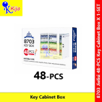 JIELISI 8703 48 Keys Metal Key Cabinet Box with Lock Heavy Duty Wall Mount Key Storage Cabinet Office Hotel