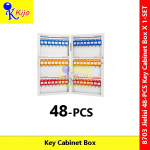 JIELISI 8703 48 Keys Metal Key Cabinet Box with Lock Heavy Duty Wall Mount Key Storage Cabinet Office Hotel
