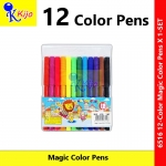 12-Color Magic Pen Color Pen / Watercolor Marker / Pen Color Pensil Warna Sekolah / School Fibre Tip Color Pen Magic Pen #6516