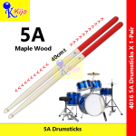 5A Drumsticks with Rubber Maple Wooden Drum Stick Music Band Standard Stick Drum #Drumsticks #5A #鼓棒 #StickDrum #4016
