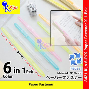 6in1 Kijo Paper Fastener PP Plastic Reuse Fastener #8421 #Kijo #PengikatKertas #Fileclip #JumboPaperFastener #双孔文件夹