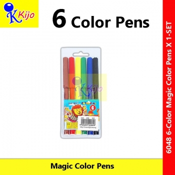 6-Color Magic Pen Color Pen / Watercolor Marker / Pen Color Pensil Warna Sekolah / School Fibre Tip Color Pen Magic Pen #6048