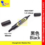 【10-PCS】 Changli 2in1 Permanent Marker Pen #PM-9913 #Changli #Permanent #MarkerPen #Black #P9913
