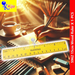 15cm Wood Ruler Pembaris Kayu Yellow Wood Ruler #5962 #15cm #6inch #WoodRuler #PembarisKayu #木尺 #黄色木尺